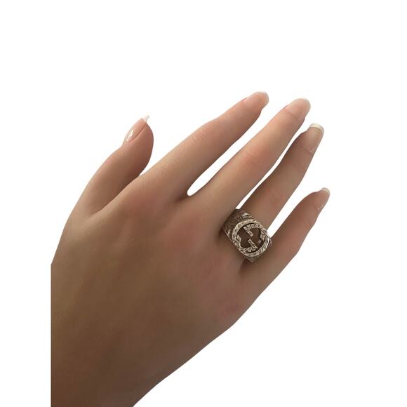 Gucci Interlocking G Arabesque Ring Sterling Silver - Picture 5 of 16